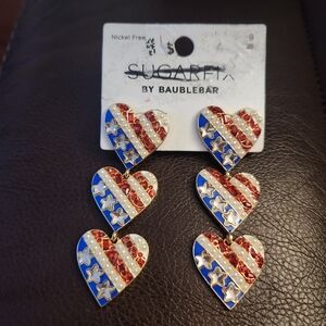 SugarFix Patriotic Heart Earrings